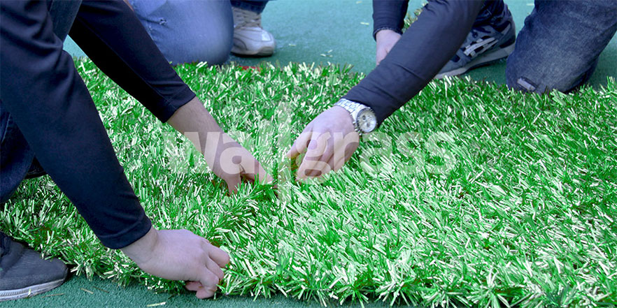 artificial grass hedge wall